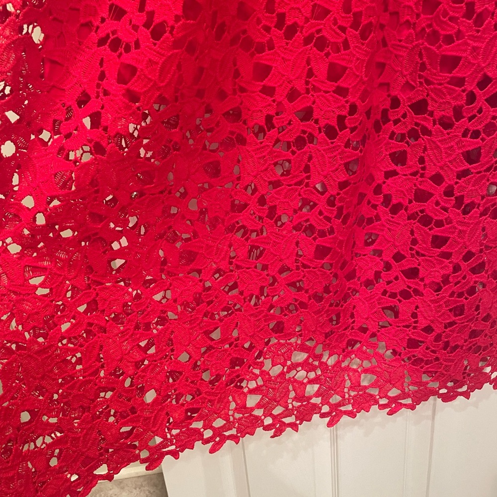 Astr Red Lace Midi Dress with Spaghetti Straps - Picture 6 of 6
